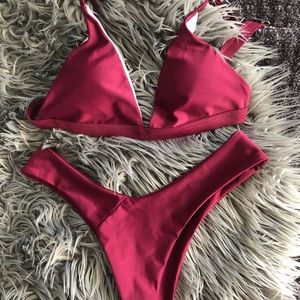 Burgundy bikini